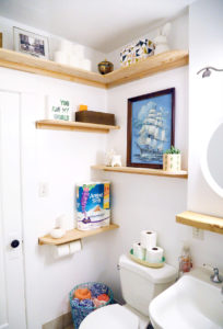 DIY Faux Floating Bathroom Shelves