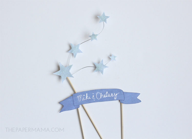 Star and Banner Cake Topper - with free printables