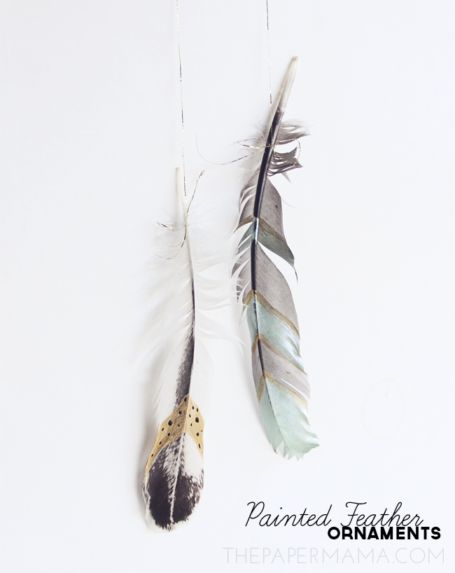 Painted Feather Ornament // thepapermama.com