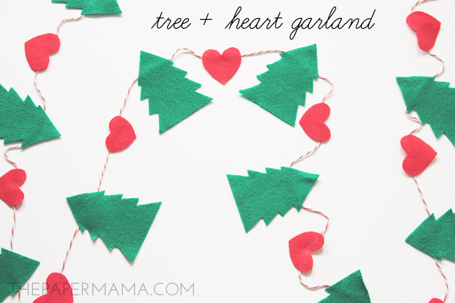 Tree Plus Heart Garland // thepapermama.com