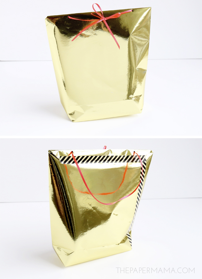 3 Ways to Wrap Difficult Objects: Mini Gift Bag Made Out of Wrapping Paper DIY