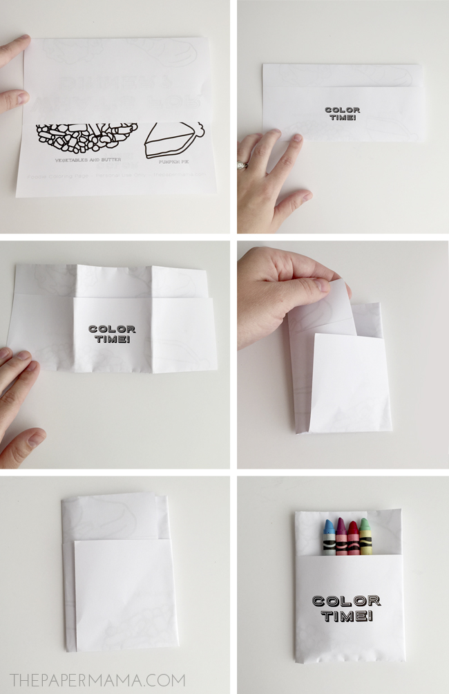 How to fold a kids menu to hold crayons