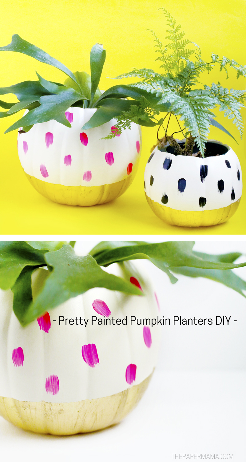 Pretty Painted Pumpkin Planters DIY