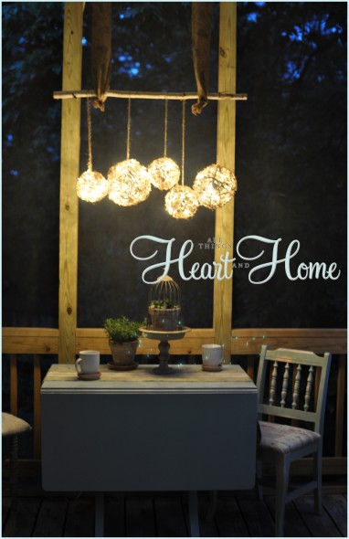 Easy DIY outdoor chandelier, on All Things Heart and Home.