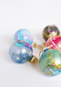 Kid's Gift Idea: DIY Hand-painted Galaxy Ornaments