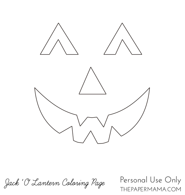 Jack 'O Lantern Coloring Page // thepapermama.com