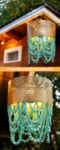 Pretty Wood Bead Chandelier DIY