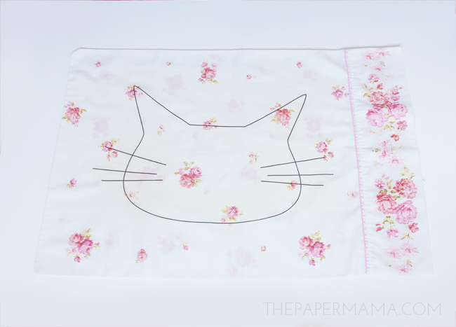Cat Head Pillowcase DIY