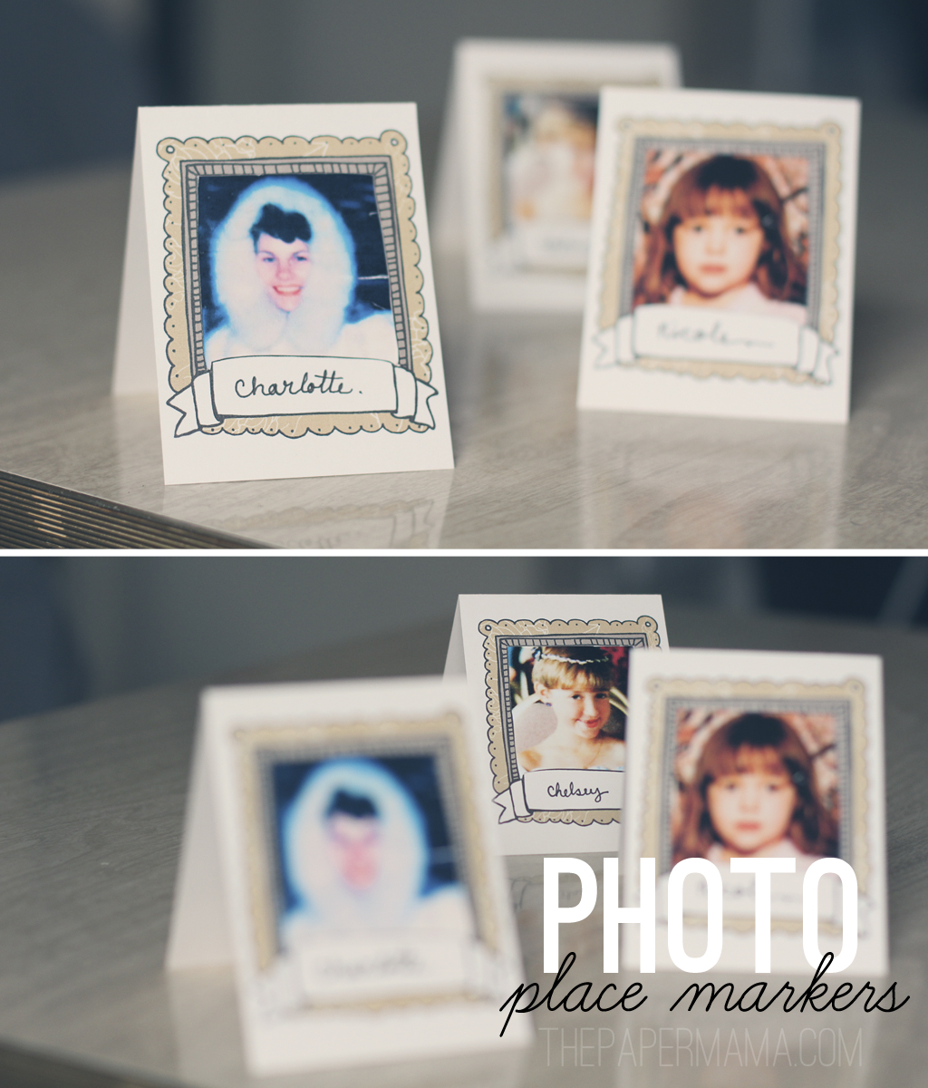 Photo Frame Place Markers Free Printables // thepapermama.com