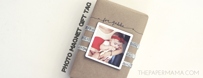 Day 31 of my 50 DIY Days of Christmas: Photo Magnet Gift Tag // thepapermama.com