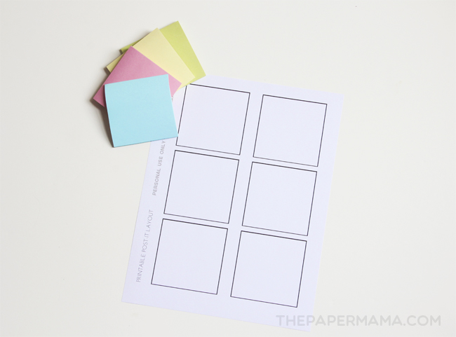 Post It Note Template from thepapermama.com
