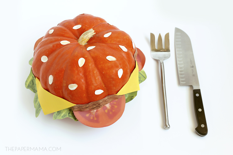 No Carve Cheeseburger Pumpkin