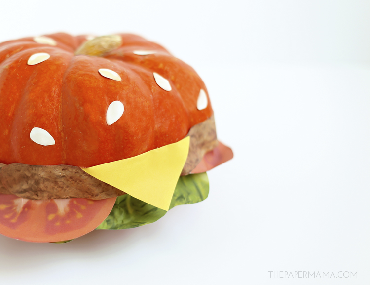 No Carve Cheeseburger Pumpkin (with free printables)