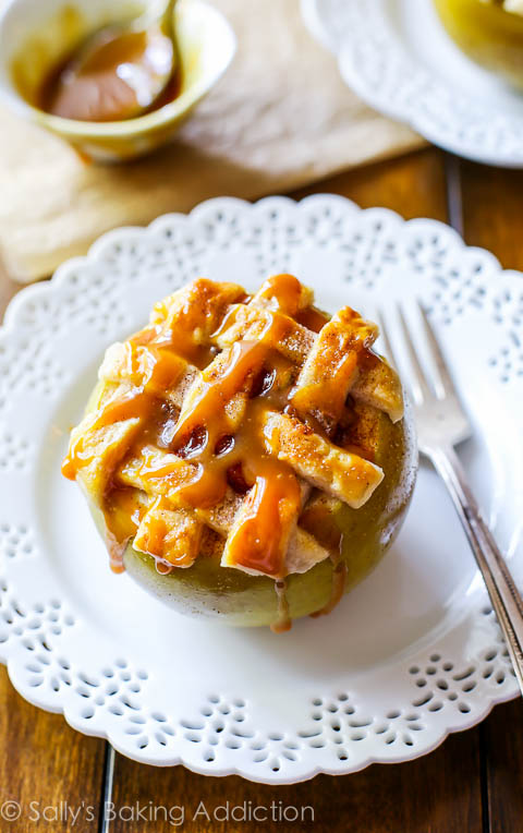 These are so pretty and look so yummy. Apple Pie Baked Apples, from Sally's Baking Addition.