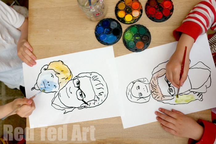 Your kids can easily create this project by tracing a photo of dad, then painting it. So fun. Found on Red Ted Art. 