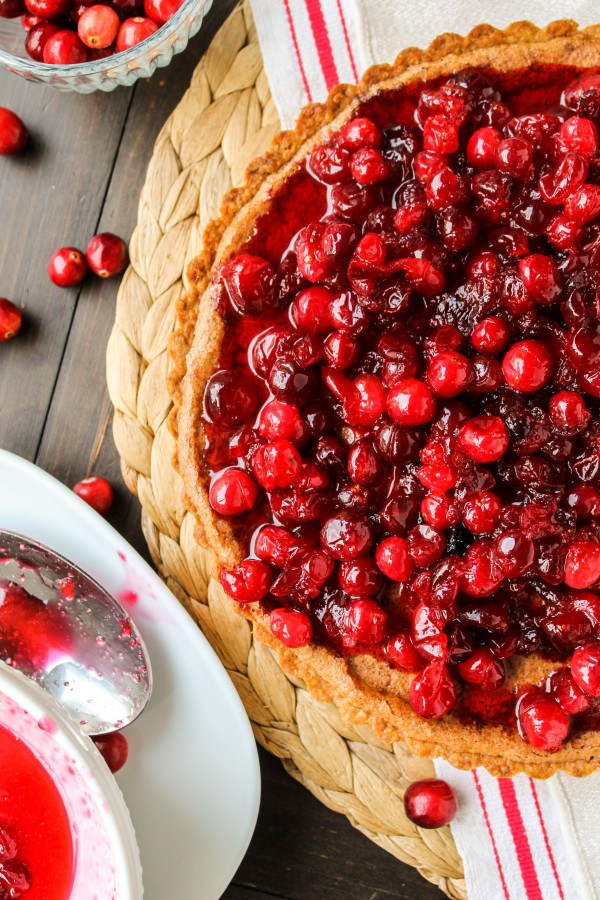 Wow, this Brown-butter Cranberry Tart looks amazing, from The Food Charlatan.