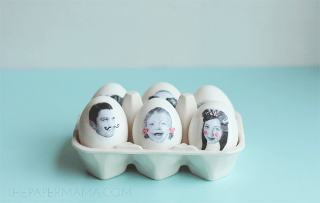 Silly Face Photo Easter Eggs GIF // thepapermama.com