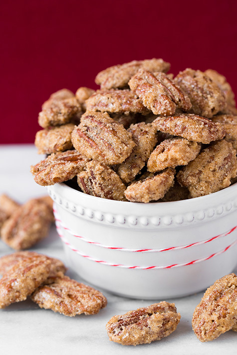 Pack these up and give away as a food gift: Cinnamon and Sugar Pecans, from Cooking Classy.