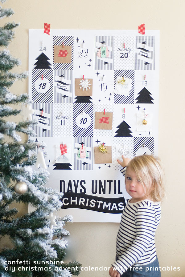 This advent calendar comes with a free printable poster to make this for yourself, from Confetti Sunshine.