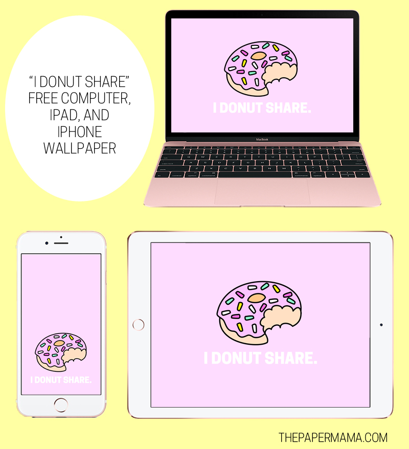 I Donut Share Free Desktop Wallpaper - from The Paper Mama