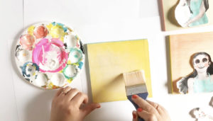 Colorfully Painted Wood Block Photo Transfer DIY