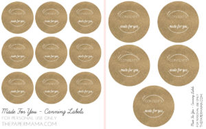 Made for You brown paper canning labels.
