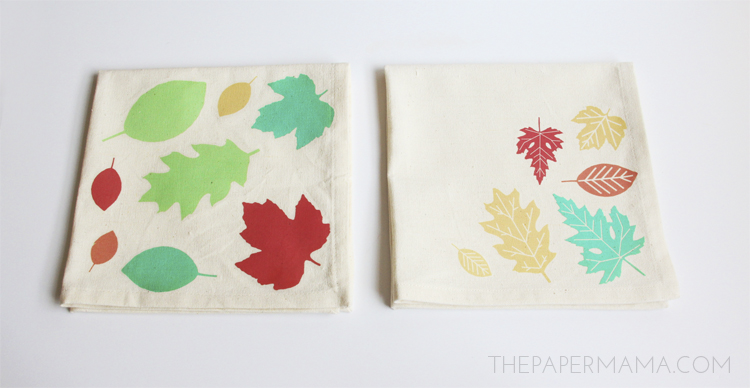 Holiday Decor: Leaf Napkins DIY (with free printable)