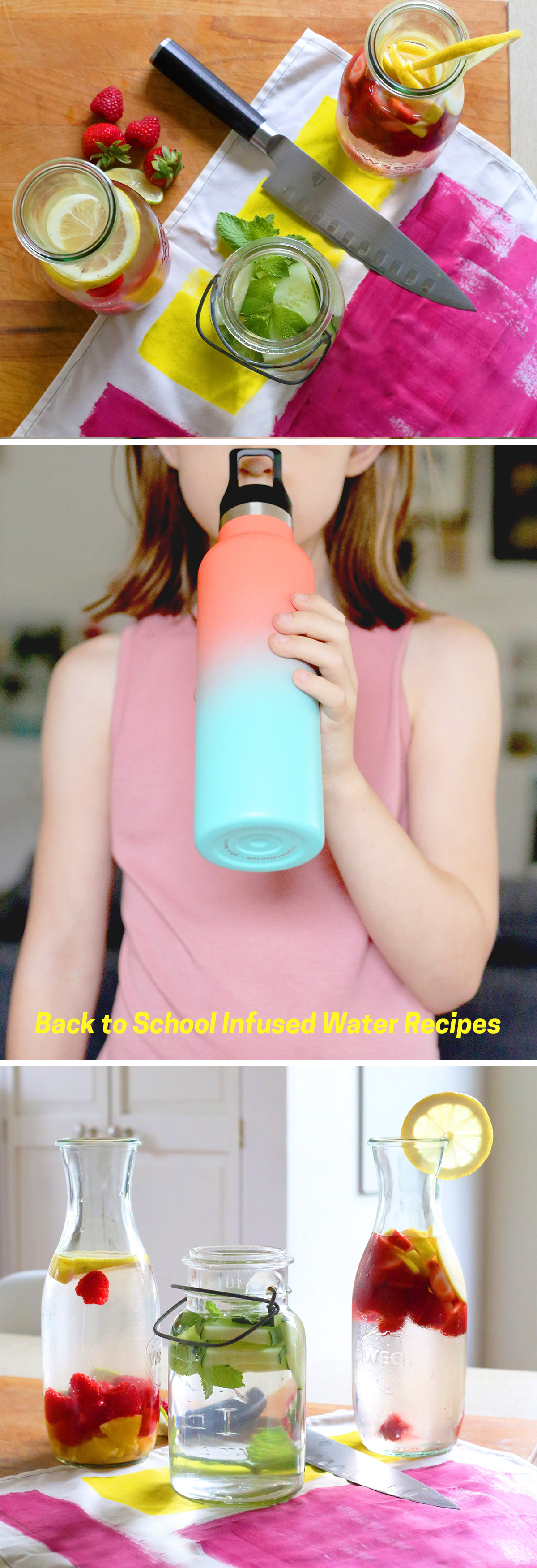 Back to School Infused Water Recipes for Kids Collage